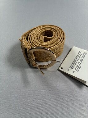 Woven Tan Women’s Belt with Gold Buckle